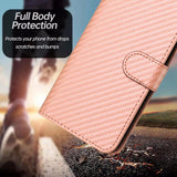 For Samsung Galaxy Z Fold4 5G Carbon Fiber Leather Phone Case With Lanyard - Royal Blue