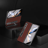 For Samsung Galaxy Z Fold4 5G Phone Case With Holder - Silky Soft Edge - Green - Top-Down View