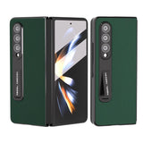 For Samsung Galaxy Z Fold4 5G Phone Case With Holder - Silky Soft Edge - Green - Close-Up Angle