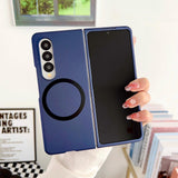 For Samsung Galaxy Z Fold4 5G Shockproof Magnetic Phone Case - Skin Protection - Pink