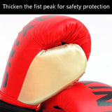 Adult Boxing Training Gloves For Sanda Fighting - Letter Pattern - Blue - Top-Down View
