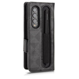 For Samsung Galaxy Z Fold4 5G Symmetrical Leather Triangle Phone Case - Green