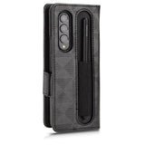 For Samsung Galaxy Z Fold4 5G Symmetrical Leather Triangle Phone Case - Green - Extra Image