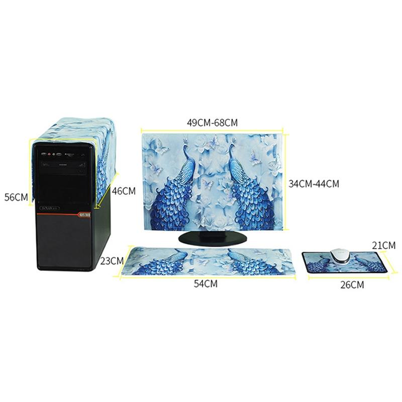Universal 3-in-1 Desktop Pc Dust Cover - Fits 23-24 Inch Screens - Fascinating Flamingo