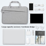 Large-capacity Laptop Liner Bag for Business - 15 Inch - Gray - Close-Up Angle