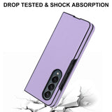 For Samsung Galaxy Z Fold4 5G Foldable Cross Pattern Phone Case - Compact Design - Green - Close-Up Angle