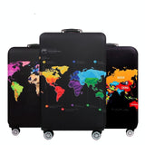 Protective Elastic Suitcase Cover - Fits 26-28 Inch Luggage - Dustproof & Scratch-proof - English Map - Top-Down View