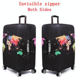 Protective Elastic Suitcase Cover - Fits 26-28 Inch Luggage - Dustproof & Scratch-proof - English Map - 45-Degree Angle