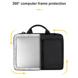 15.6 Inch Detachable Shoulder Laptop Bag - Thickened Polyester - Silver Gray