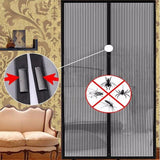 190x100cm Magnetic Mosquito-proof Screen Door Curtain - Magic Mesh - Coffee - Close-Up Angle