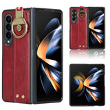 For Samsung Galaxy z Fold4 5G Leather Wristband Phone Case - Back Cover - Blue - Extra Image