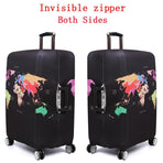 Xl Travel Luggage Cover - Dustproof Scratch-proof Elastic Sleeve - Fits 29-32 Inch Suitcases - English Map