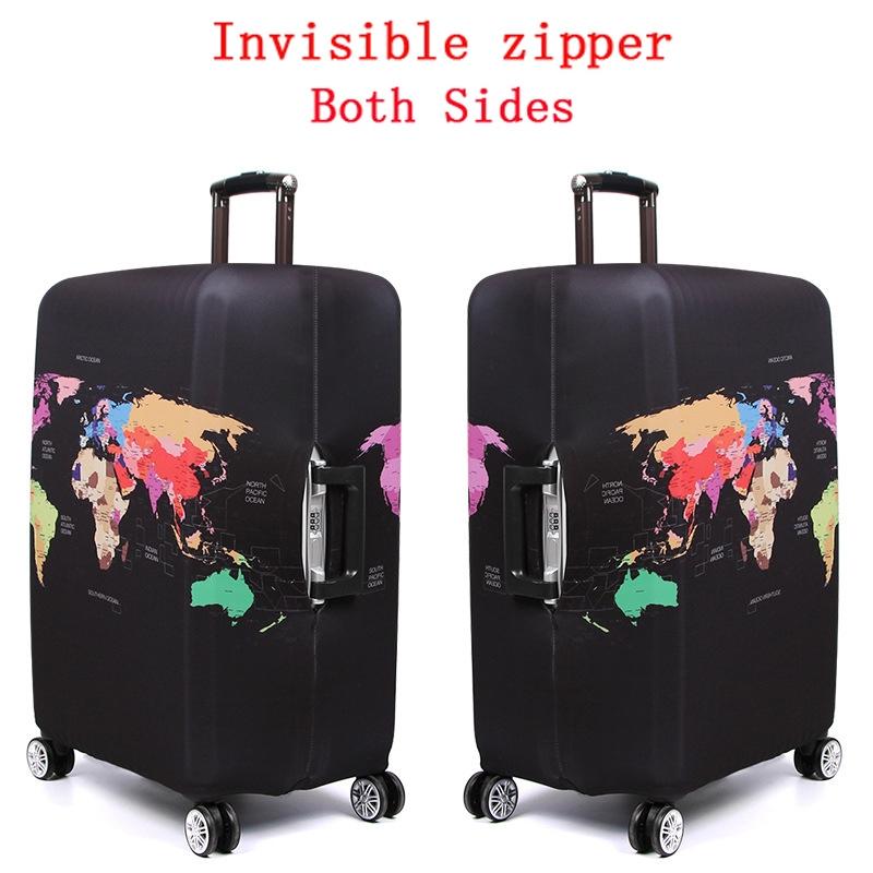 Xl Travel Luggage Cover - Dustproof Scratch-proof Elastic Sleeve - Fits 29-32 Inch Suitcases - English Map