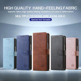 For Samsung Galaxy Z Fold4 5G Leather Texture Phone Case - Pu Tpu - Brown