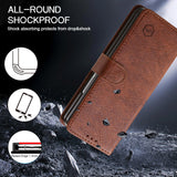 For Samsung Galaxy Z Fold4 5G Leather Texture Phone Case - Pu Tpu - Brown - Extra Image