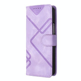 For Samsung Galaxy Z Fold4 5G Smooth Leather Phone Case - Line Pattern - Light Purple - Front View