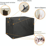 Outdoor Pet Cage Cover - Oxford Cloth Dustproof Rainproof Sunscreen - 124.5x79x84cm - Beige