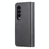 For Samsung Galaxy Z Fold4 5G Leather Phone Case - Smooth Calf Texture - Blue