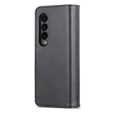 For Samsung Galaxy Z Fold4 5G Leather Phone Case - Smooth Calf Texture - Blue - Extra Image