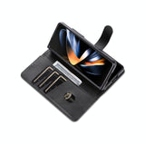 For Samsung Galaxy Z Fold4 5G Leather Phone Case - Smooth Calf Texture - Blue