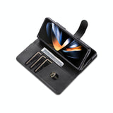 For Samsung Galaxy Z Fold4 5G Leather Phone Case - Smooth Calf Texture - Blue - Extra Image