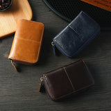 Leather Rfid Zipper Card Holder with Change Pocket - Coffee - Extra Image