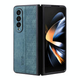 For Samsung Galaxy z Fold4 5G Embossed 3d Skin Texture Phone Case - Sleek Design - Sapphire Blue - Front View