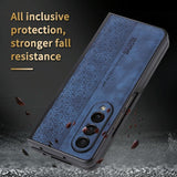 For Samsung Galaxy z Fold4 5G Embossed 3d Skin Texture Phone Case - Sleek Design - Sapphire Blue - Rear View
