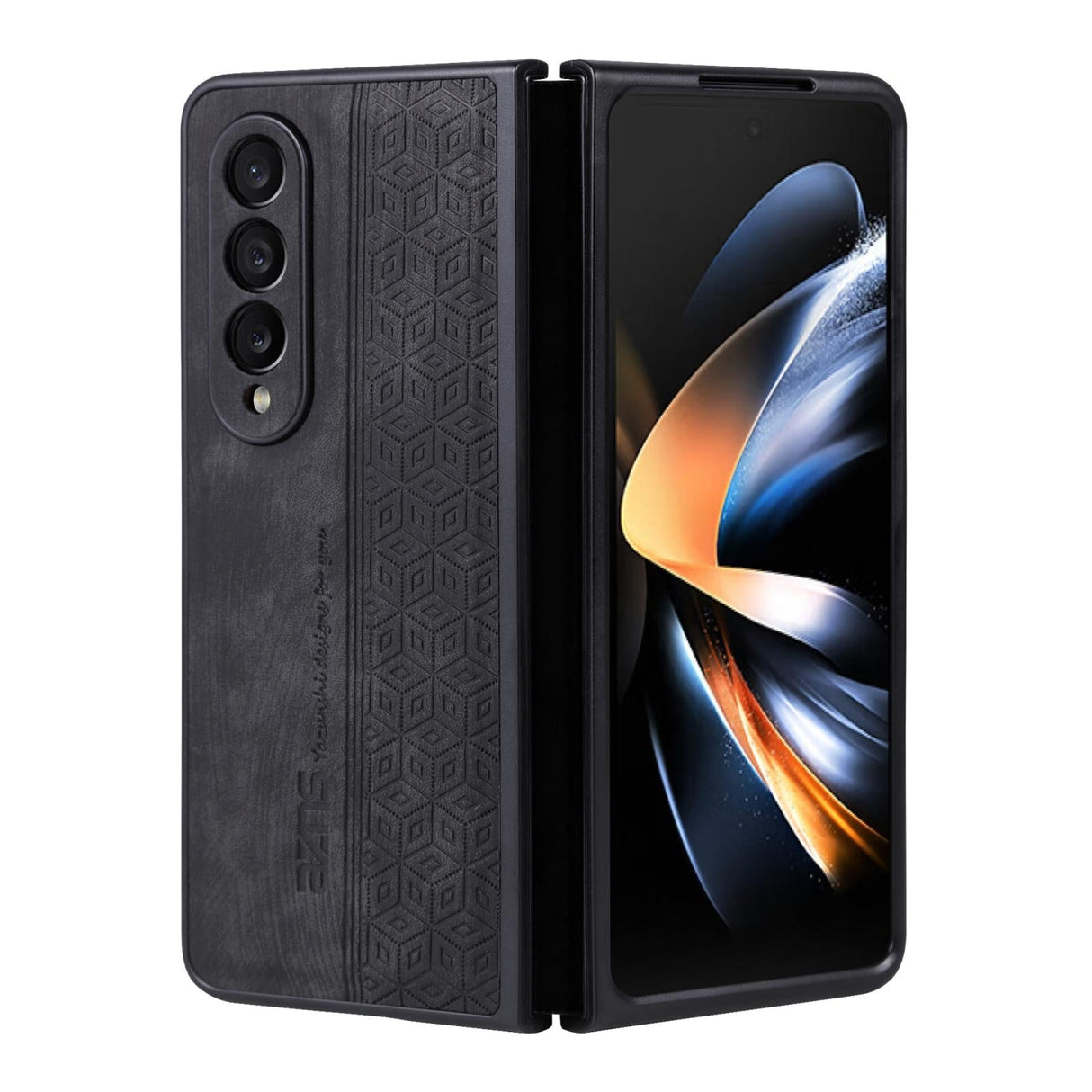For Samsung Galaxy z Fold4 5G Embossed 3d Skin Texture Phone Case - Sleek Design - Sapphire Blue