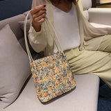 Black Woolen Knit Bucket Bag For Women - Yellow Onesize - Extra Image