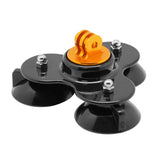 Universal Suction Cup Mount for Action Cameras with Tripod and Handle - Dark Blue - Top-Down View