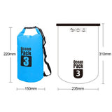 Waterproof Single Shoulder Bag 3L Capacity - Dark Blue - Top-Down View