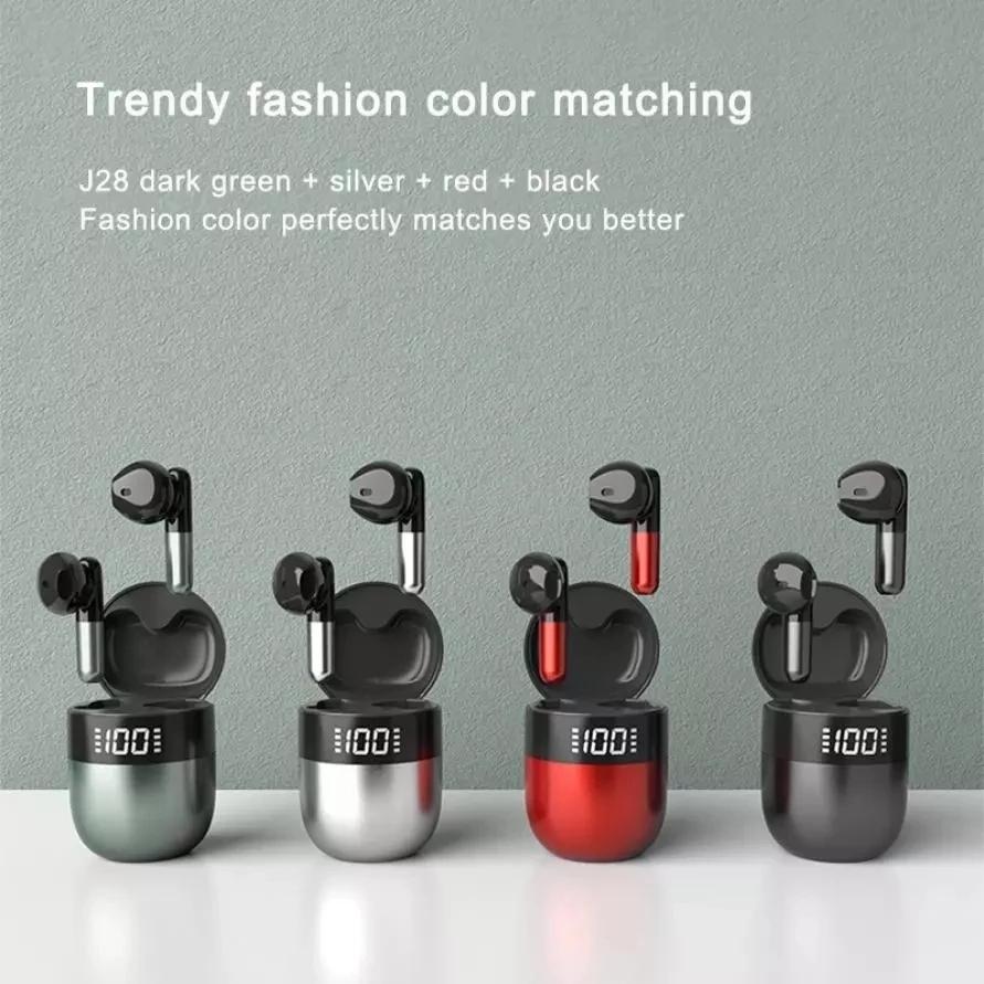 Wireless Bluetooth Earphones with Led Display and Hifi Sound for Sports - Green