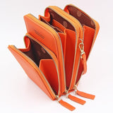 Women Pu Mobile Phone Shoulder Bag Large Capacity - Green - Rear View