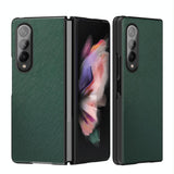 For Samsung Galaxy Z Fold4 5G Foldable Cross Pattern Phone Case - Foldable Design - Blue
