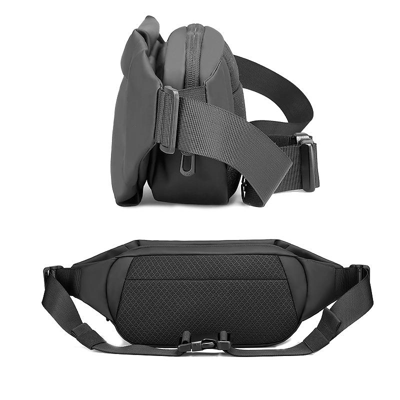 Men Casual Sports Chest Bag Lightweight Shoulder Bag - Elegant Black 5860