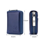 Men'S Leather Card Holder Casual Driver License Wallet - Light Blue