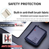Men'S Leather Card Holder Casual Driver License Wallet - Light Blue