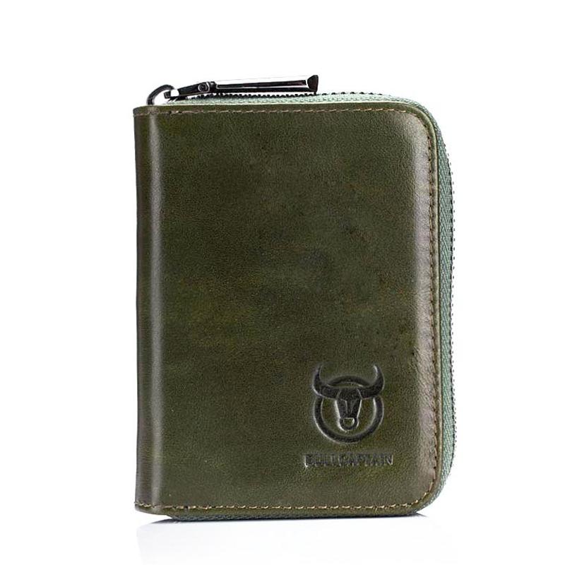 Men'S Leather Card Holder Casual Driver License Wallet - Light Blue