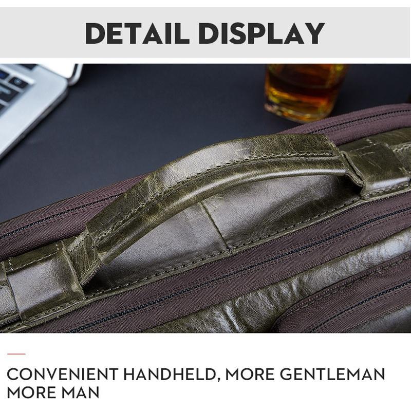 Retro Leather Men Shoulder Bag - Brown