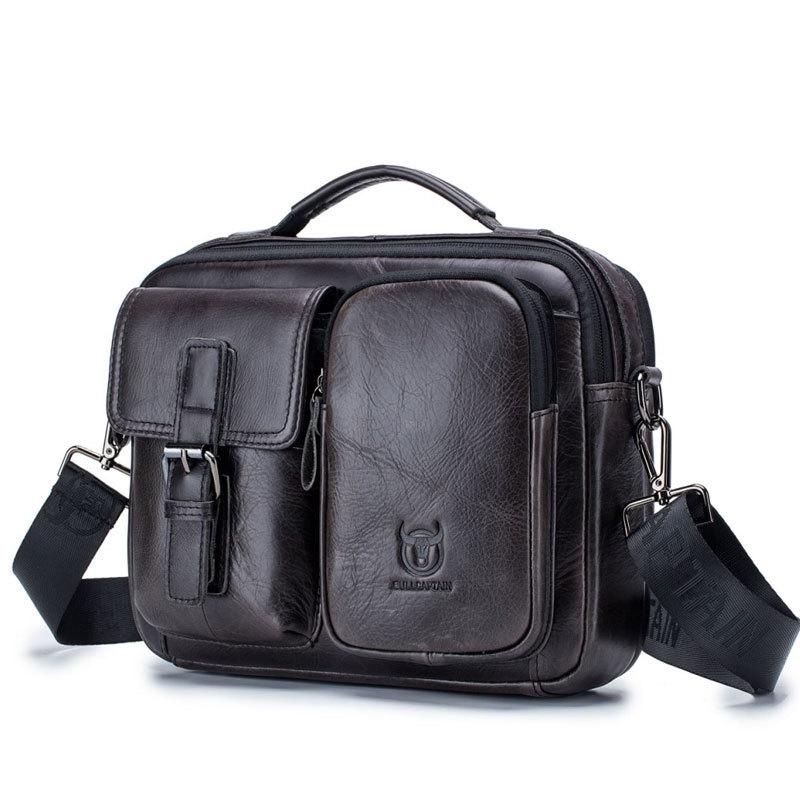 Retro Leather Men Shoulder Bag - Brown