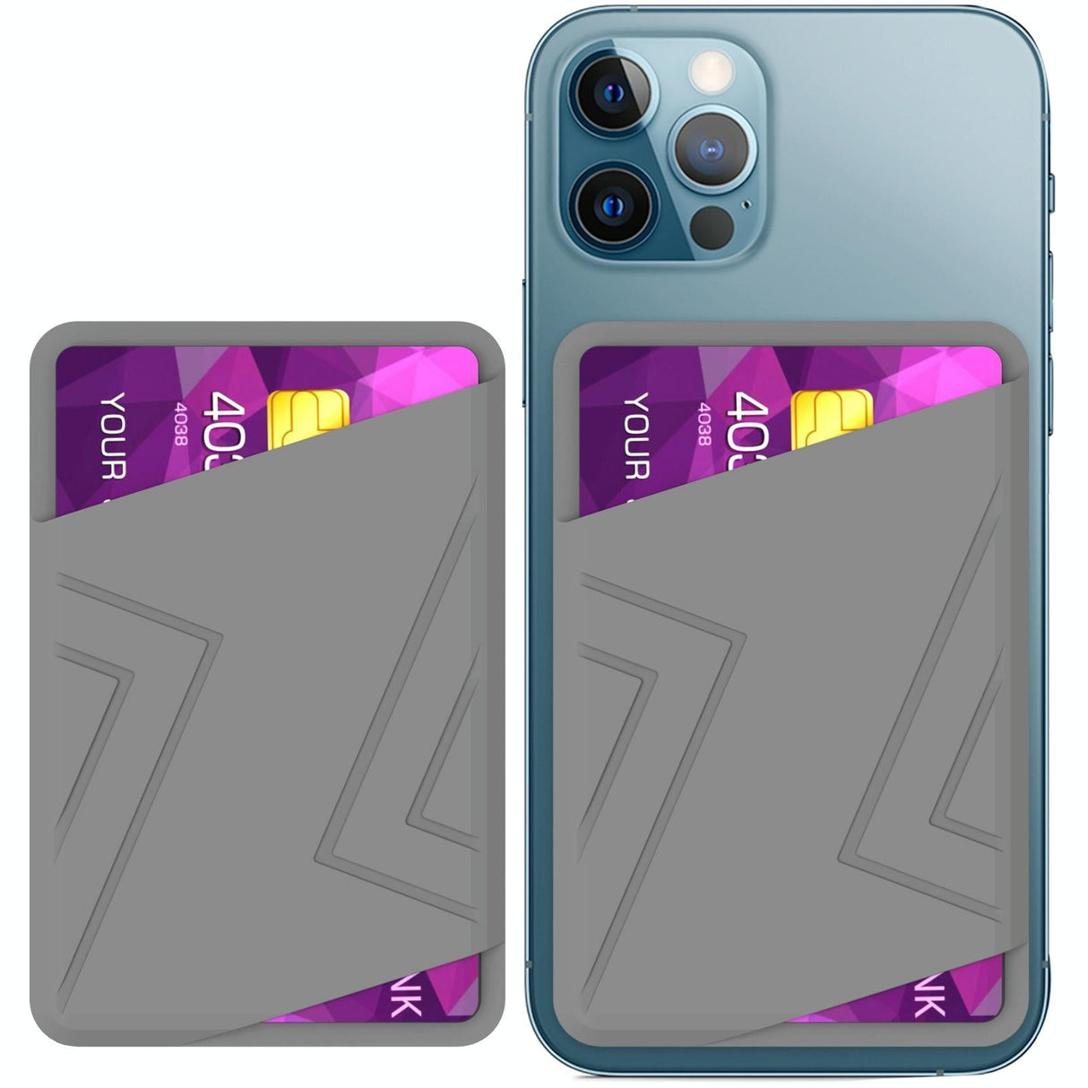 Silicone Adhesive Card Case Black - Gray