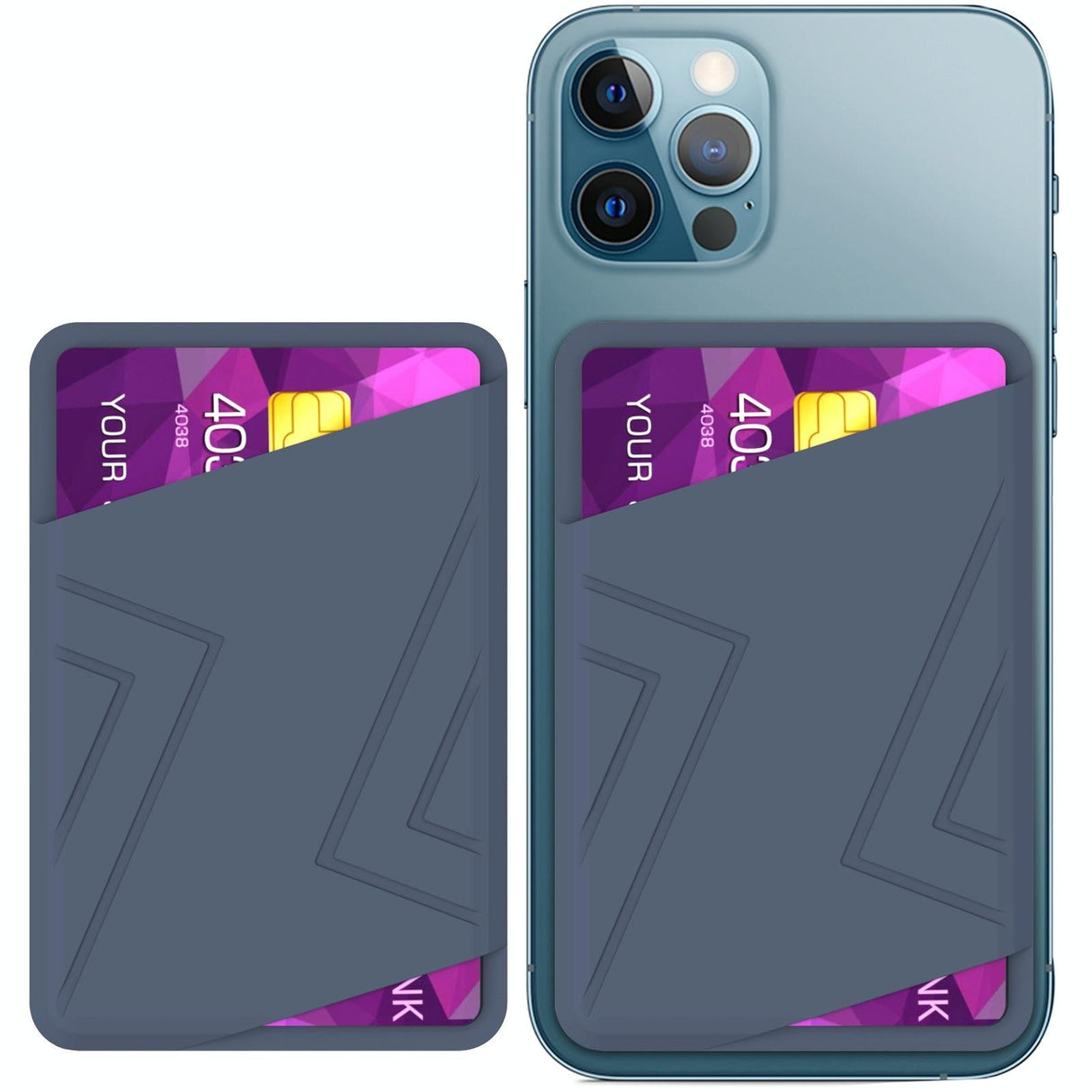 Silicone Adhesive Card Case Black - Gray
