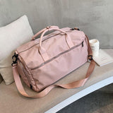 Large Sports Bag with Separate Shoe Compartment - Khaki - Side View