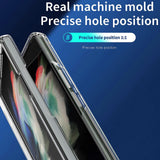 For Samsung Galaxy Z Fold4 5G Clear Acrylic Tpu Phone Case - Blue - Rear View