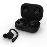 Waterproof T20 Tws Bluetooth Earphones with Charging Box and Noise-cancelling Hooks - Gray