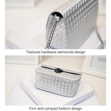 Black Chain Shoulder Bag For Women Small Square Design - Top-Down View