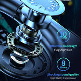 Bluetooth V5.2 Single Earhook Business Headset - M99 - Black + Blue - Top-Down View