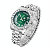 Men Quartz Watch With Diamond-Encrusted Roman Numeral Dial - Extra Image