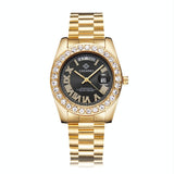 Men Quartz Watch With Diamond-Encrusted Roman Numeral Dial - Extra Image